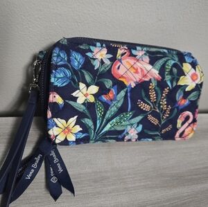 Vera Bradley FLAMINGO GARDEN All in One Wristlet Wallet - MISSING XBODY STRAP